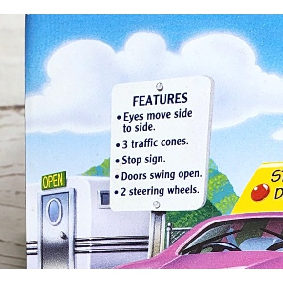 Vintage 1998 Chevron Cars Danni Driver - Toy Car with Moving Eyes & Traffic Cone - Picture 13 of 14